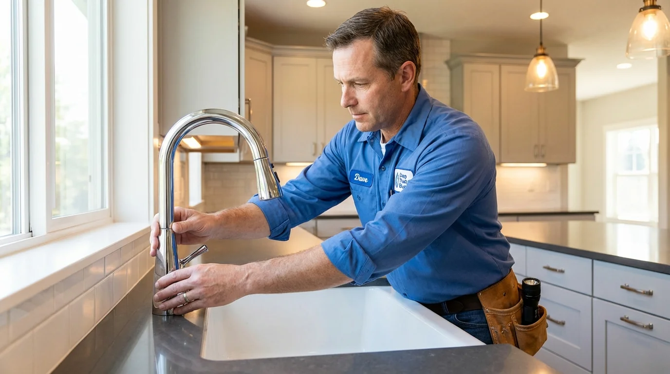 Kitchen faucet installation by Johns Plumbing LLC in Bentonville