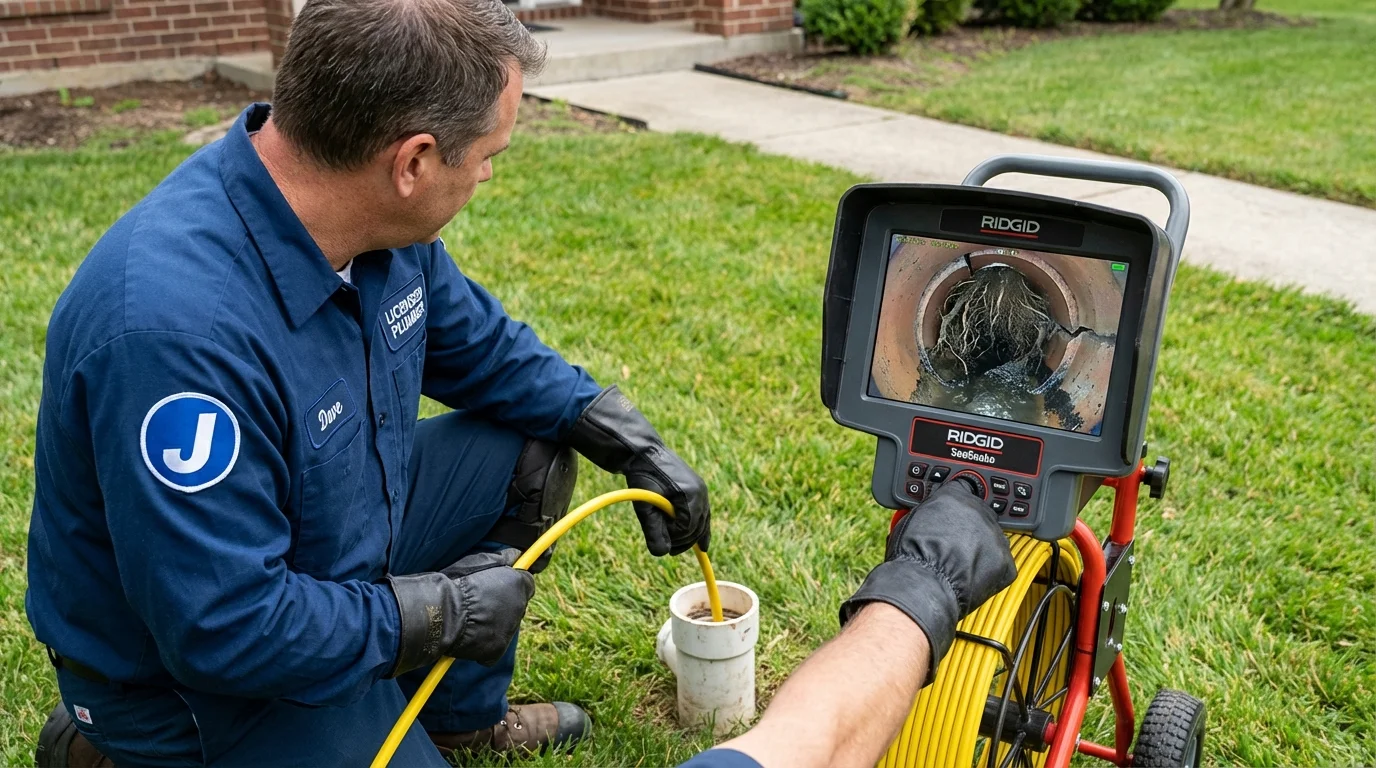 Sewer camera inspection being performed by Johns Plumbing LLC in Bentonville